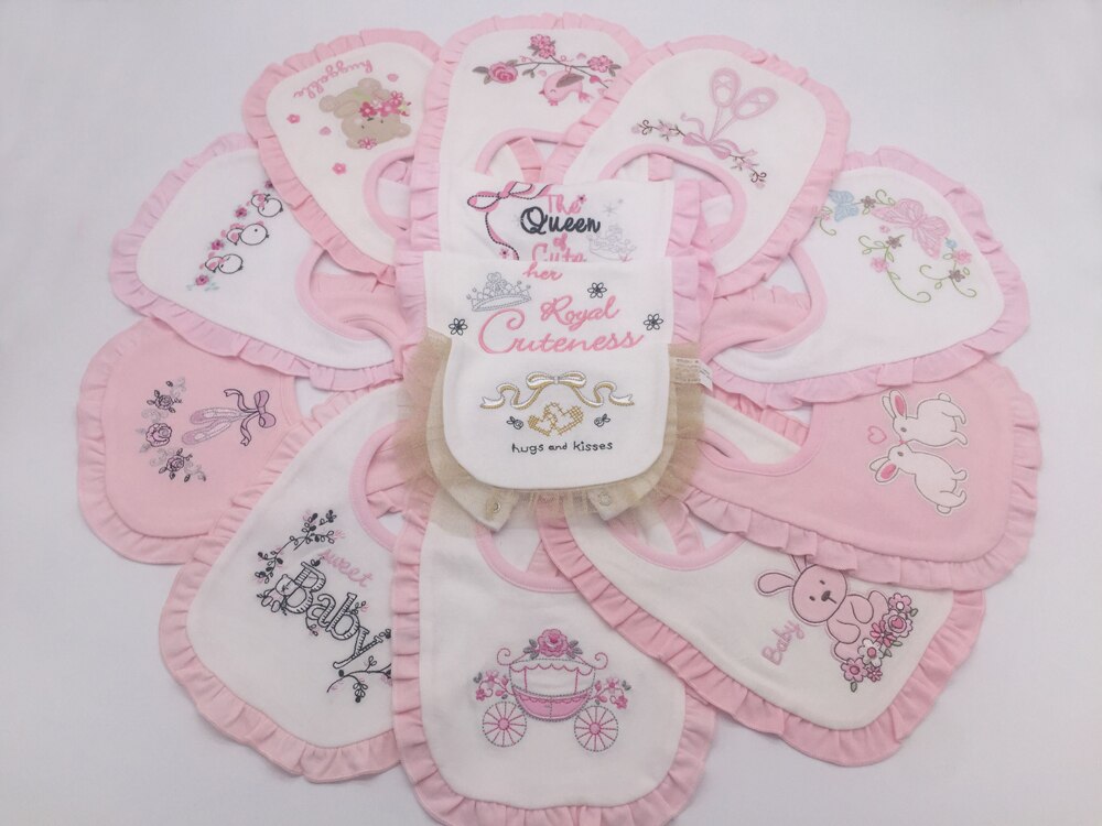 baby girl princess bibs 14 pieces/ pack , baby cotton bibs