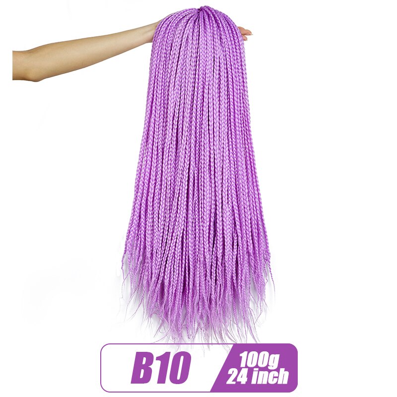 19 Color Crochet Hair Ombre Box Braids 24 Inch Zizi Braiding Hair Pre Stretched Kanekalon Synthetic Hair Extension For Braids: T27/30/4