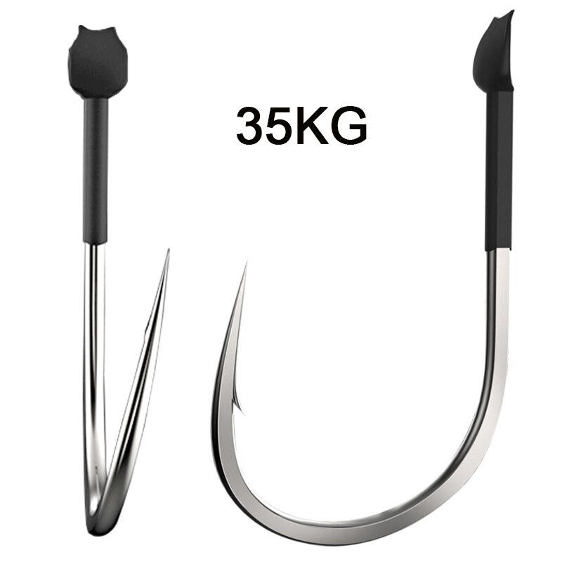 10 kpl kalastuskoukut setti hiiliteräksestä isot kalakoukut litteät kalastus piikkikarppikoukut vedä 35kg merikalastustarviketta
