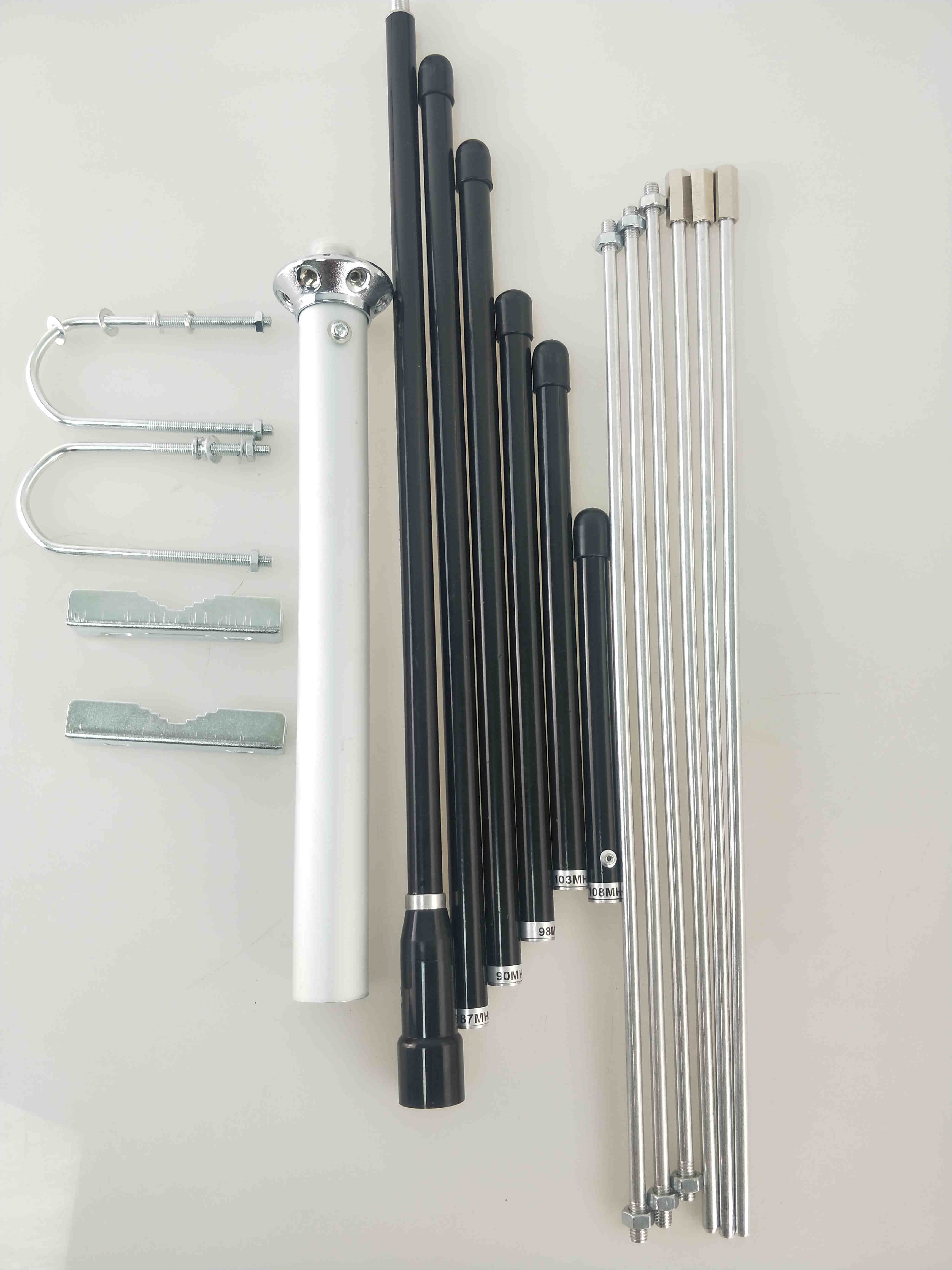 1/4 wave GP Antenna 5 frequency point aluminum alloy antenna FM transmitter antenna no cable: only stents