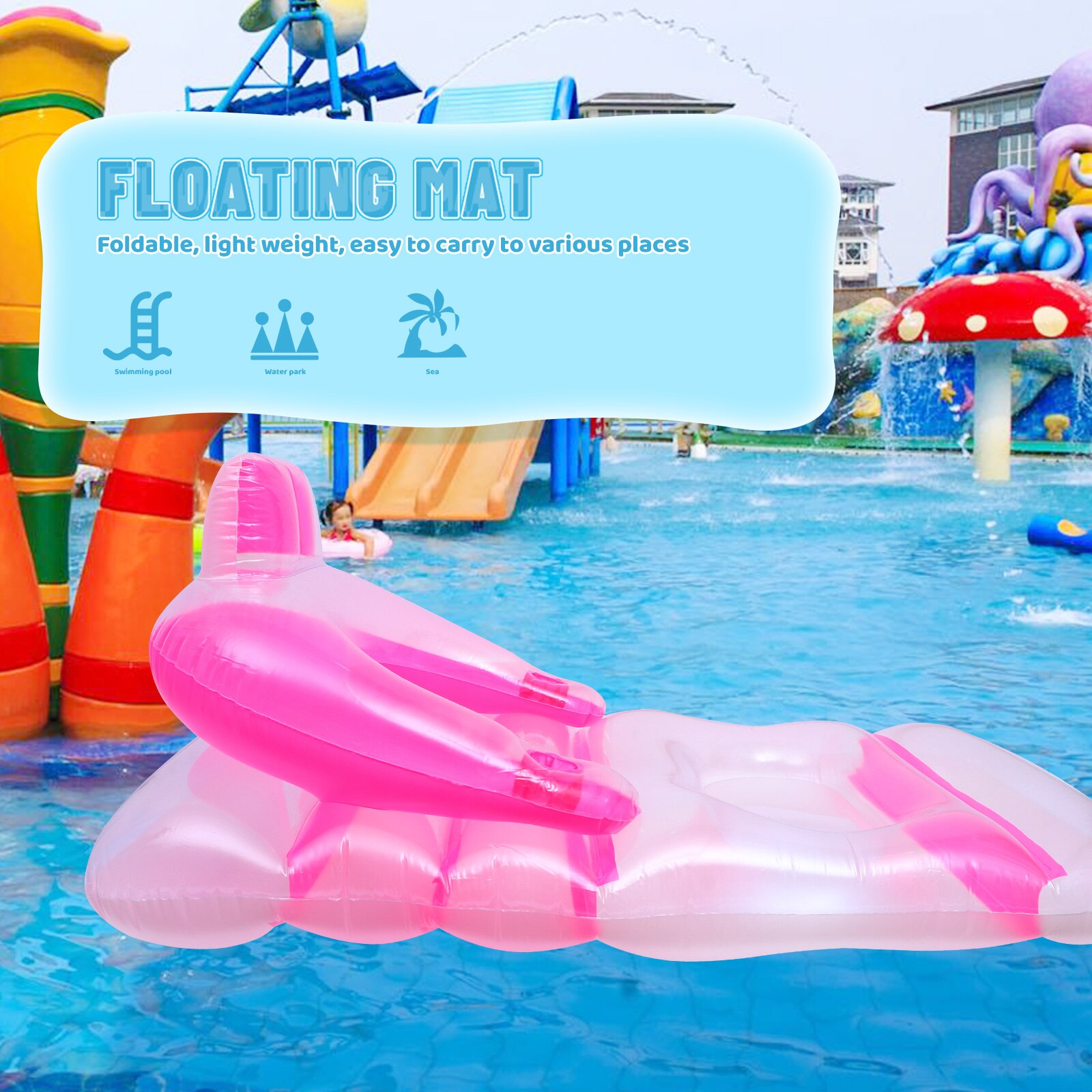 1pc Lightweight Practical Swimming Bed Swimming Floating Bed for Beach Swimming Pool