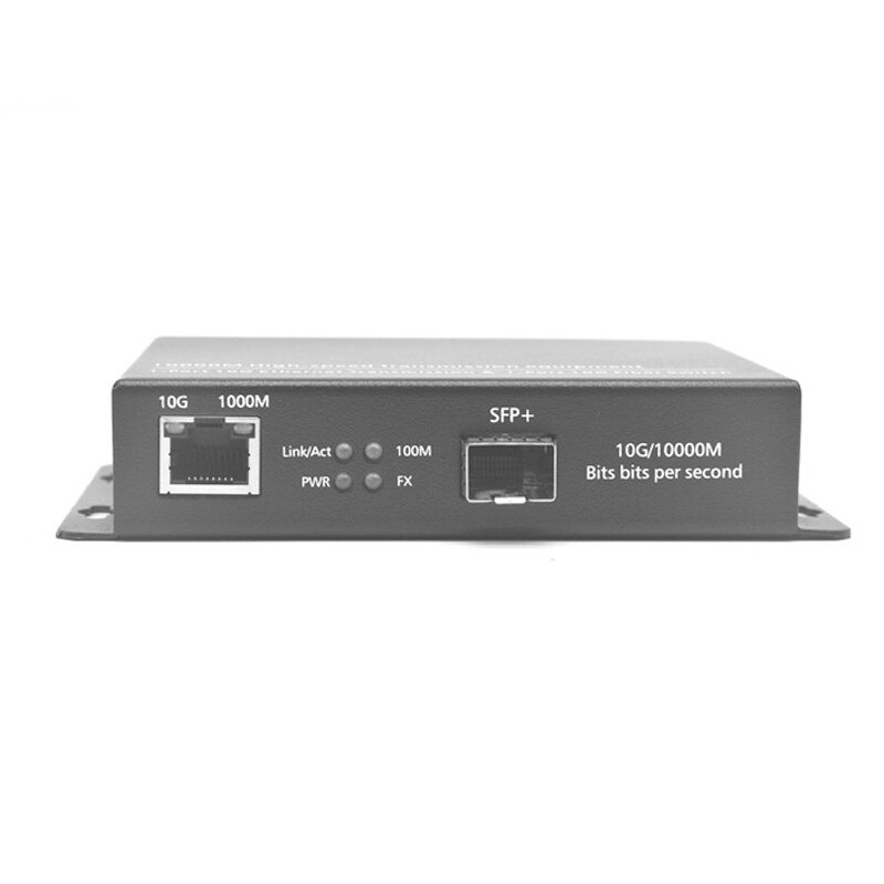 10G Media converter 1 SFP + slot e 1 10G/1G/100M auto adaptive RJ45 porte a parete di tipo desktop di