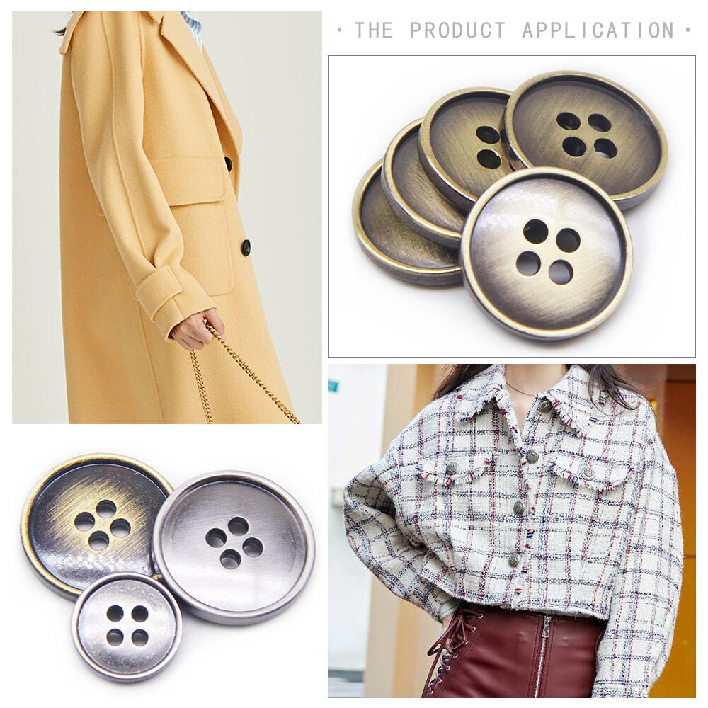 arrived 10pcs/lot metal button bronze old silver sewing button for jacket seweat overcoat garment accessories