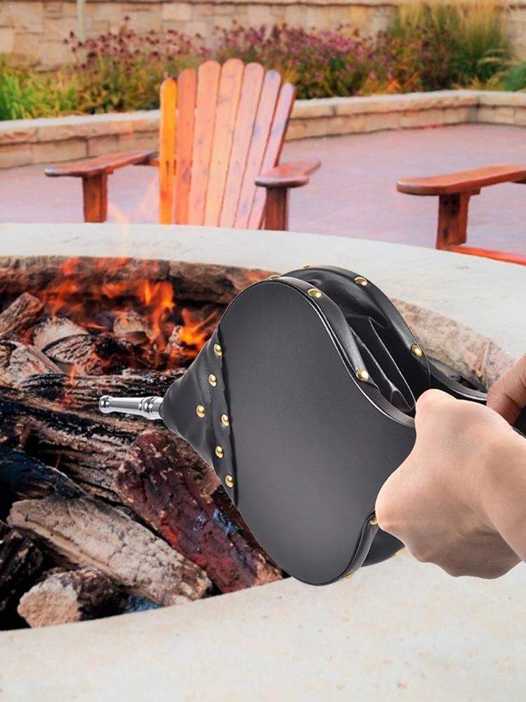 Luftblæser mundstykke til grill pejs værktøj træ luft blæser til pejs blast vind læder tiger ventilator håndtørrer grill værktøj
