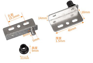 set Invisible Cabinet Hinge Up and Down Door Pivot Hinge for Wood Panel Cupboard Display support bracket Furniture Hardware: black