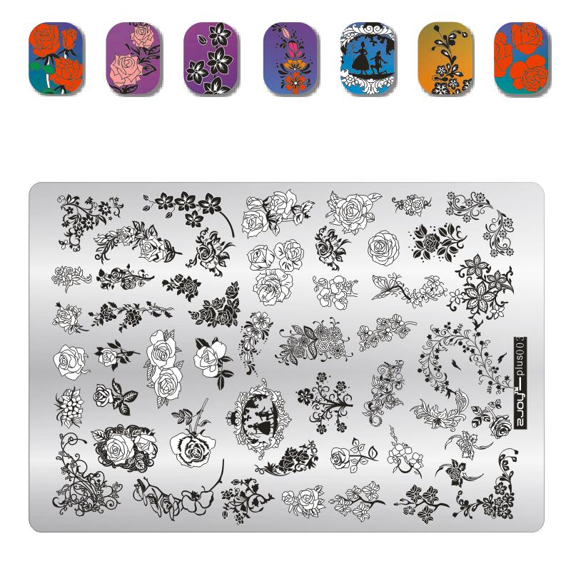 XXL 15cm Rectangle Nail Stamping Plates Stainless Steel Autumn Overprint Stamp Stencils Big Rectangle Nail Stamping Plates: 3