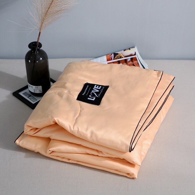 Nowe produkty 1pc jedwabiste chłodzenie jedwabiu koc cienka kołdra gładkie koce stałe pocieszyciel narzuta Single/Queen/duży rozmiar: Ciemny Khaki / 120X150cm