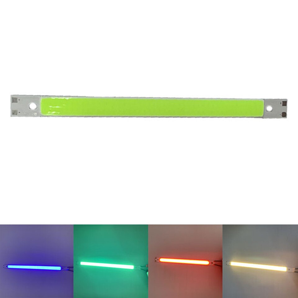 200 x 10mm 0422 10w led lys cob strip lampe  dc 12-14v 1000lm grøn gul rød blå varm hvid ren hvid bar lys