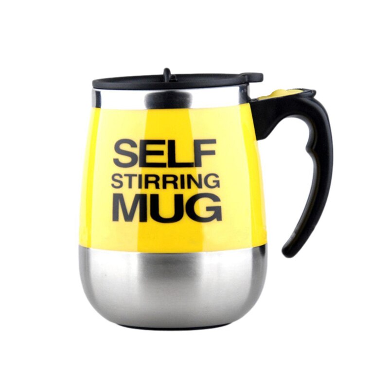 Electric Self Stirring Coffee Mug Automatic Self Mixing Spinning Insulated Smart Stainless Steel Home Mixer Milk Whisk Cup: Yellow