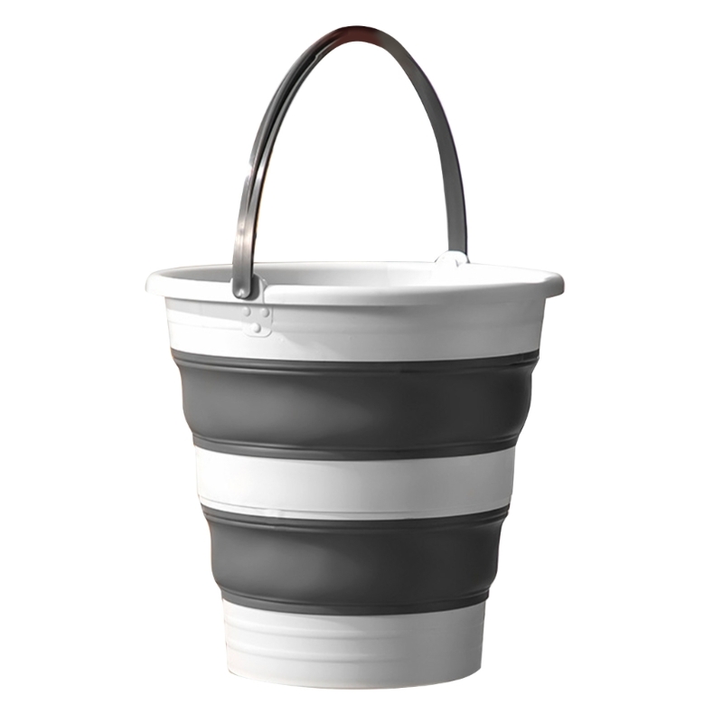 Folding Water Bucket Portable Collapsible Buckets Space Saving Outdoor Water Pail for Garden Camping Fishing Car: WHITE