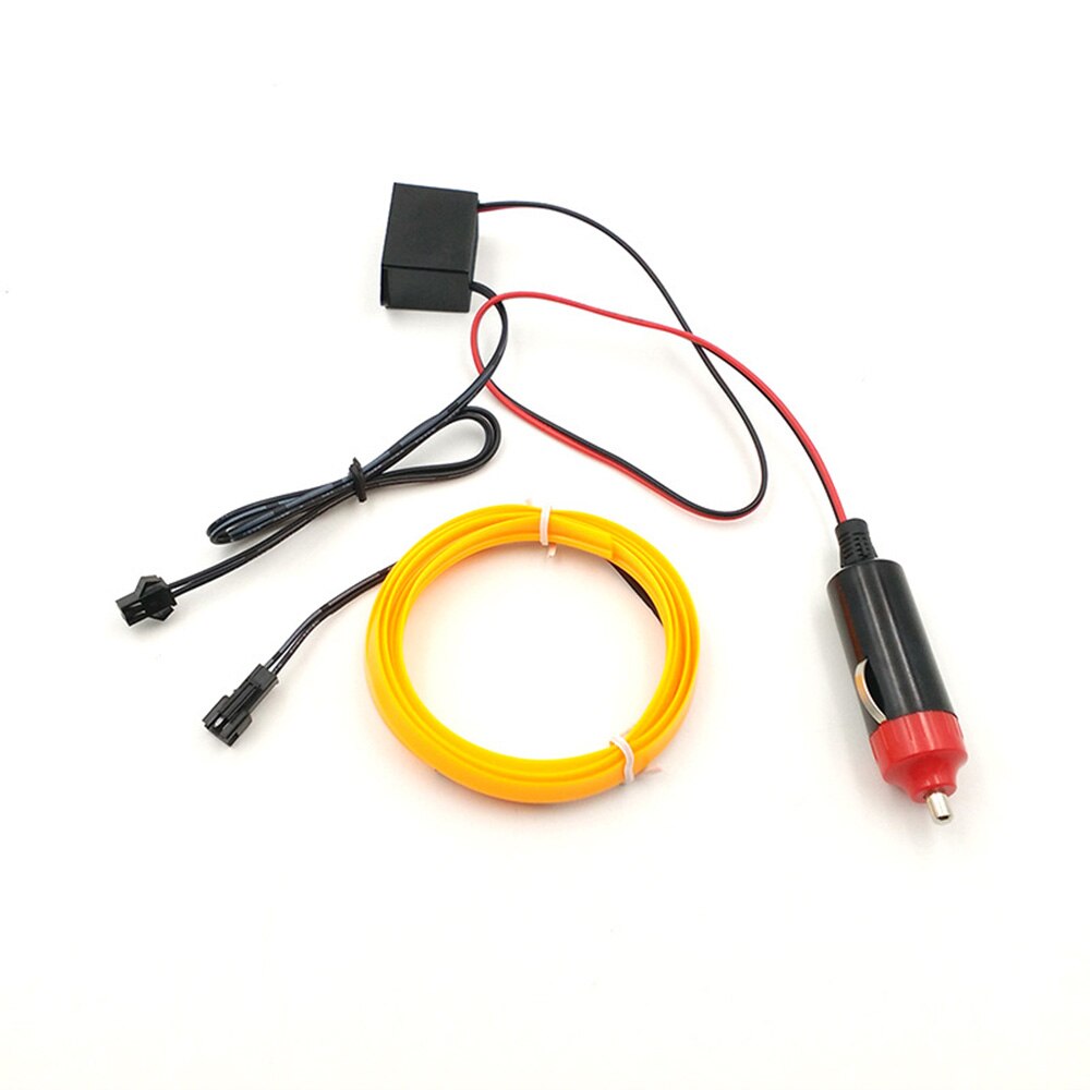 5M Glow EL Wire Cable with 12V Car Driver LED Neon Christmas Dance Party DIY Costumes Clothing Luminous Car Light Decoration: Yellow