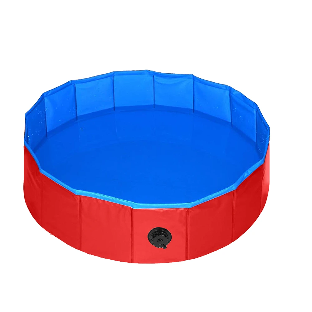 Pet Pool Portable Swimming Tub Foldable Dog Bath Foldable Pet Bathing Tub Dog Bathtub Outdoor Indoor Collapsible Bathing Pool: XL / Red