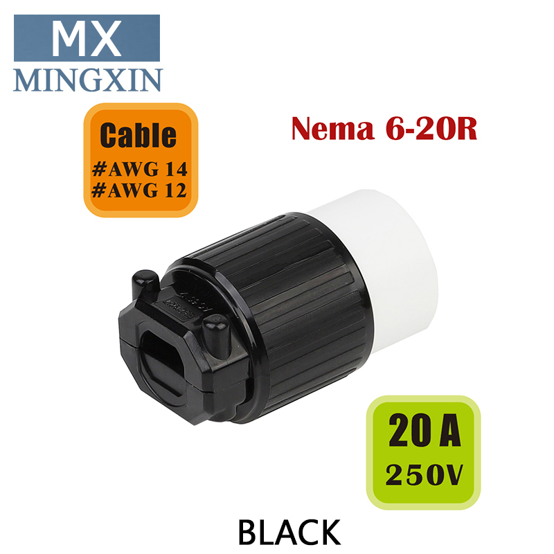 NEMA 6-20R zelftappende bedrading, NEMA VS Anti-fall 6-20R Vrouwelijke Plug Industriële Connector Direct Converter: Default Title