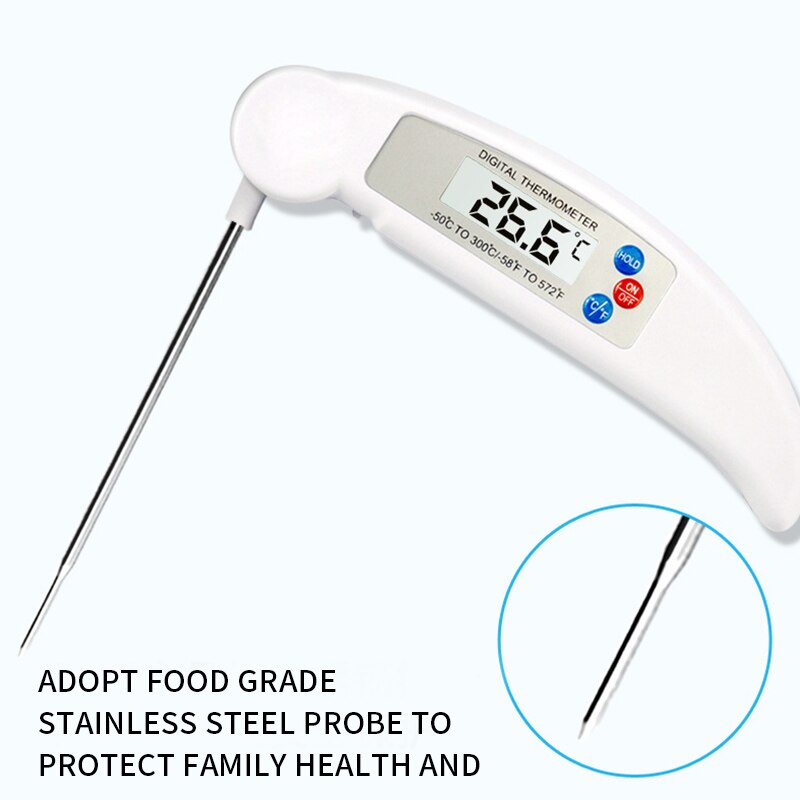 Foldable Food Thermometer Probe Digital BBQ Kitchen Meat Kitchen Thermometer Liquid Water Oil Temperature Gauge