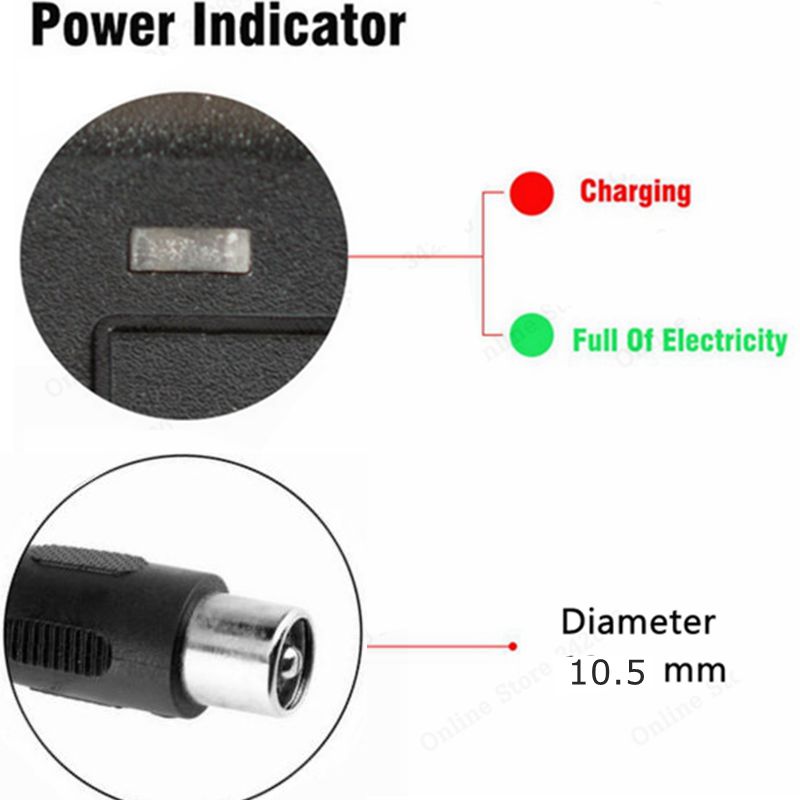 Cargador de batería de ácido y plomo para bicicleta eléctrica, cargador de ruedas de 24 V y 2A, para césped, 1 ud.