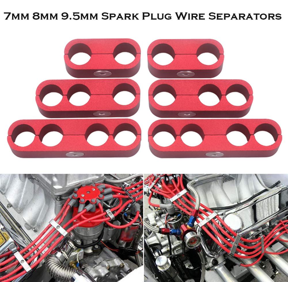 Line separator Billet Aluminum 7 8 9.5mm Spark Plug Wire Separators Dividers Looms Fits SBC350 #1203