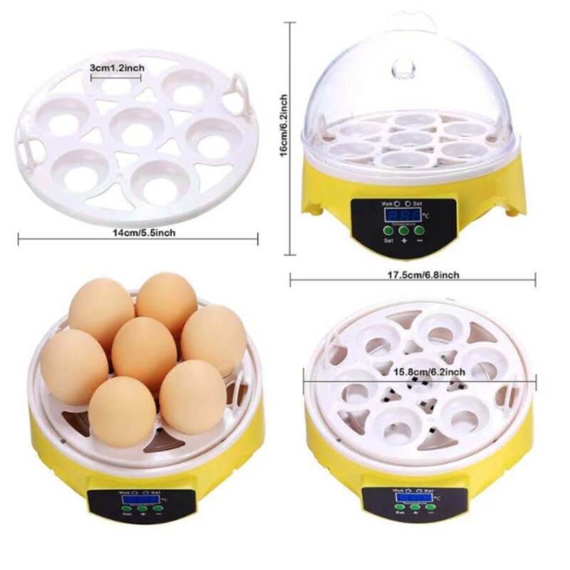 7 small incubator semi-intelligent egg incubators ABS Transparent Digital display Digital temperature controls