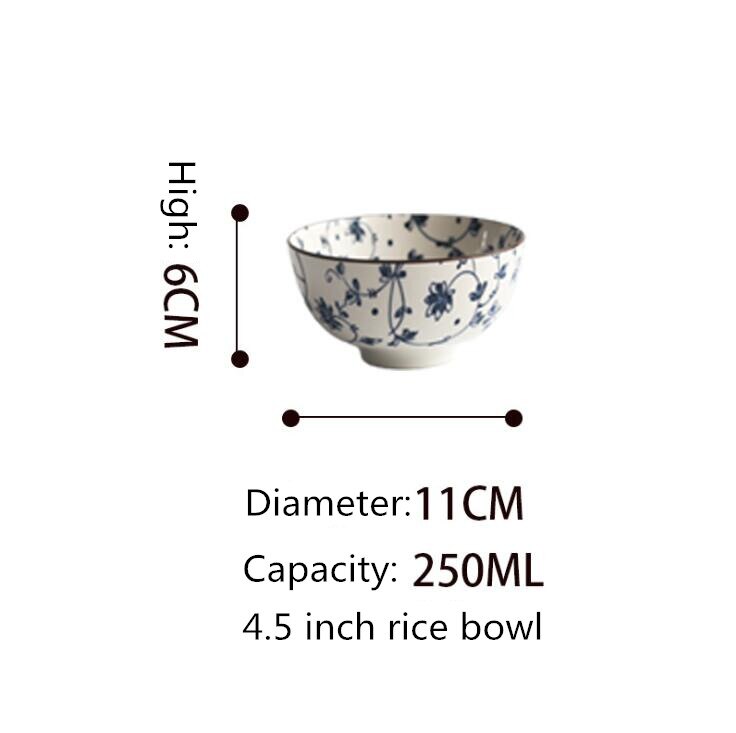 Japanse Stijl Keramische Keuken Plaat Servies Set Voedsel Gerechten Rijst Salade Noedels Kom Soep Keuken Cook Tool 1 Pc: 4.5inch rice bowl
