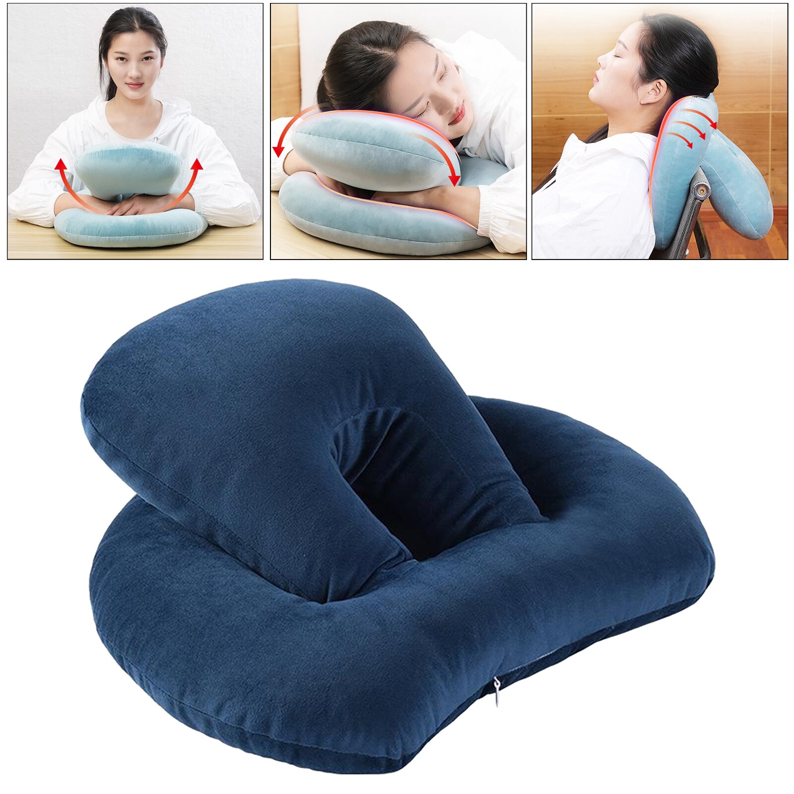 Multi-Functional Octopus Nap Pillow Neck Protector Support for Camping Desk: royal blue
