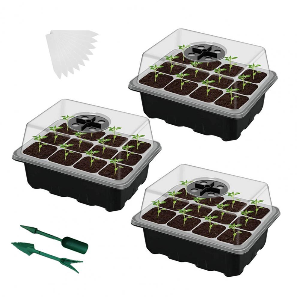 Germination Tray 12 Drainage Hole Strong Ventilation Plastic Nursery Plant Tray for Home