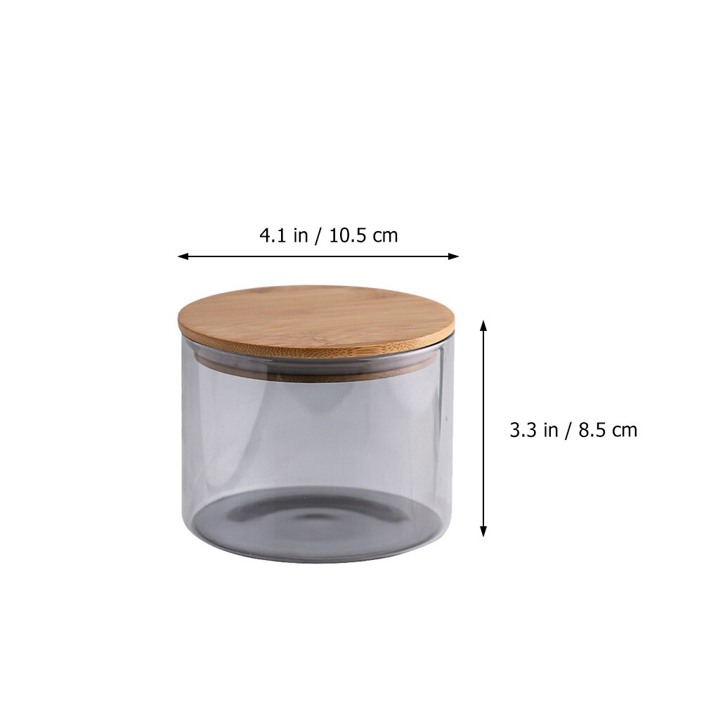 Bocal de stockage de fruits secs en verre, récipient de cuisine scellé avec couvercle en bois # h5 1 pièce