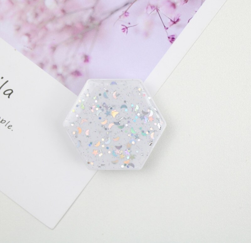 Zeshoekige gladde epoxy multifunctionele telefoonhouder met gripbevestiging, airbagbeugel voor mobiele telefoon en kleine tafel.