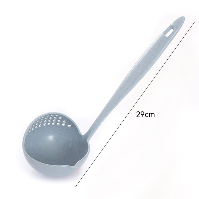Soup Spoon Long Handle Kitchen Strainer Solid Color Cooking Colander Kitchen Scoop Plastic Tableware Colander Soup Ladle