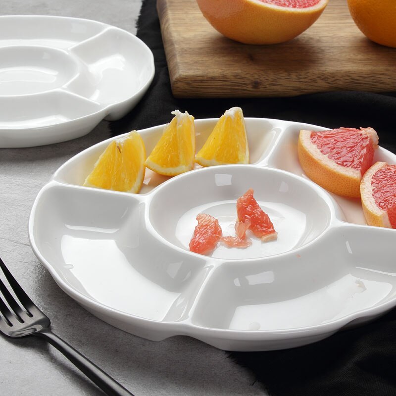 Ceramic circular multi tray five fruit platters fruit platter cold dish snack bar restaurant stewed dish with drie