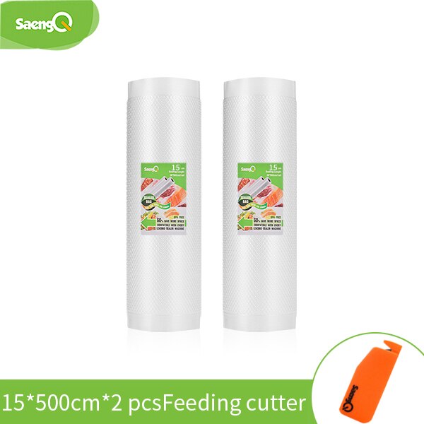 saengQ 5 Rolls/Lot Kitchen Bags For Vacuum Sealer bags Food Vacuum Bag Storage Vacuum Packaging Rolls 12/15/20/25/30cm*500cm: 15cm-2pcs