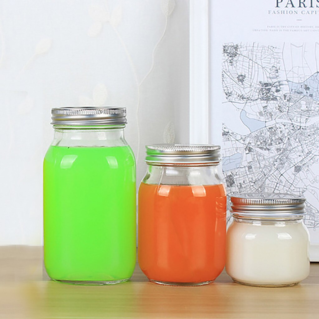 Mason Jar-taza de cristal con tapa con paja, jarras de bebida fría, para verano