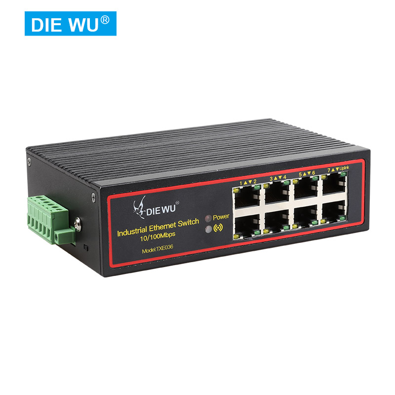 TXI002 5-Port 10/100M Poe Industriële Schakelaar Ondersteuning IEEE802.3af En IEEE802.3at Kan Verlengen De Transport Afstand tot 200M