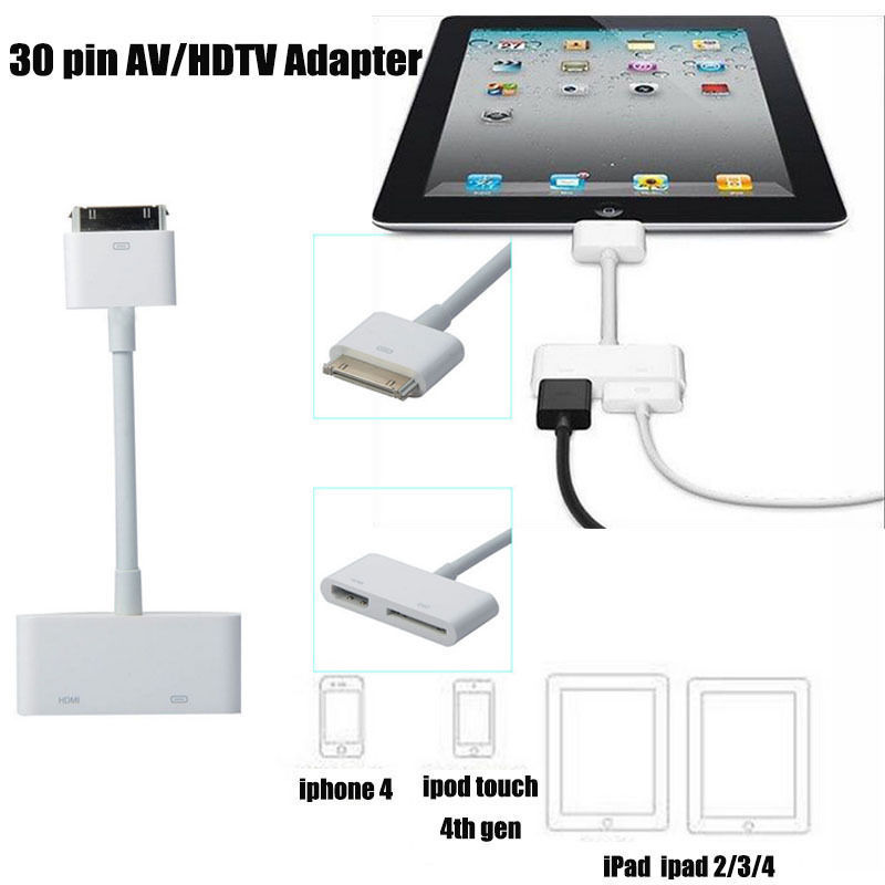 Usb Hdm Hdtv Naar Dock 30 Pin Tv Adapter Converter Kabel Voor Ipad 1 2 3 Voor Iphone 4 4 S