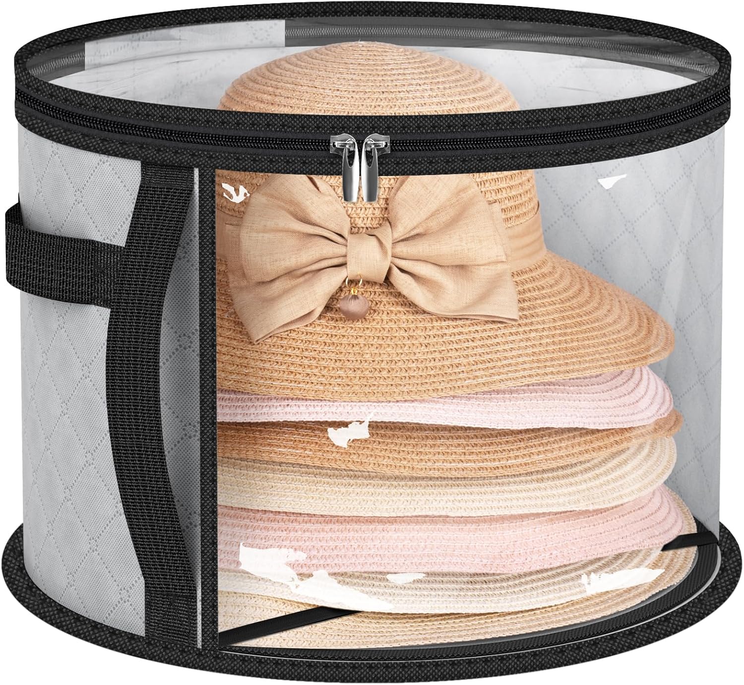 Hat Storage Box Non-woven Clear Storage Bucket Foldable Travel Storage Box with Zipper Clothes Hat Large Capacity Organizing Bag: SKY BLUE