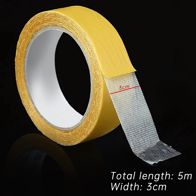 5/10m Double-sided Cloth-based Tape High Adhesive Heavy Duty Translucent Mesh Waterproof Traceless Powerful Adhesive Tape: Champagne