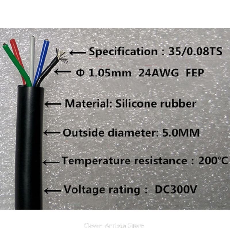 5 kerner silikone kabeltråd elektronisk loddejern stc -t12- linjersvejsestation høj temperaturmodstand  au 24 20