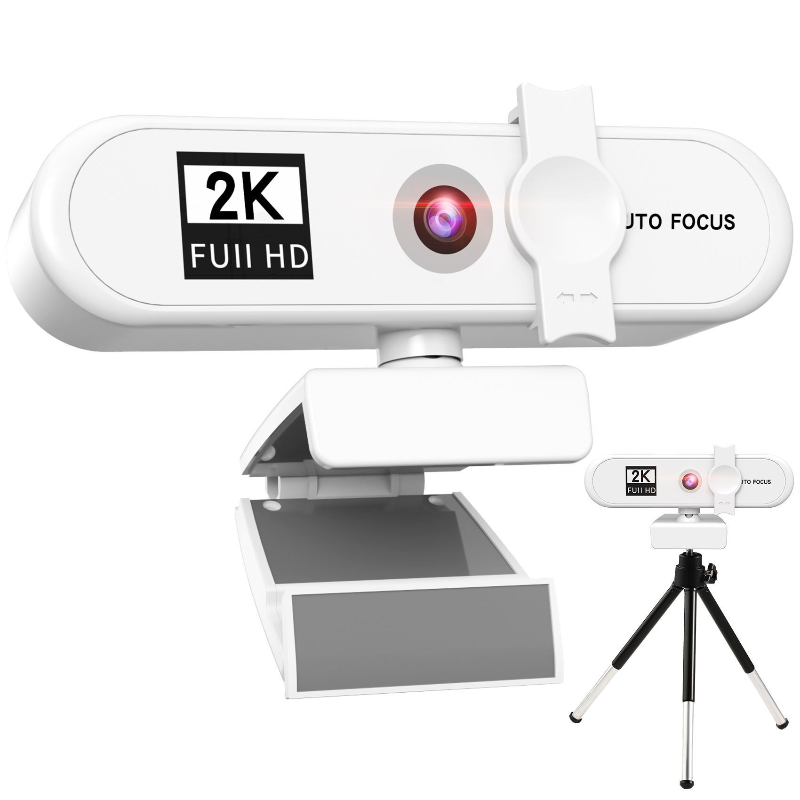 USB Webcam 1080P /2K/4K auto focus HDcamera Built-in microphone with stand white For Computer notebook