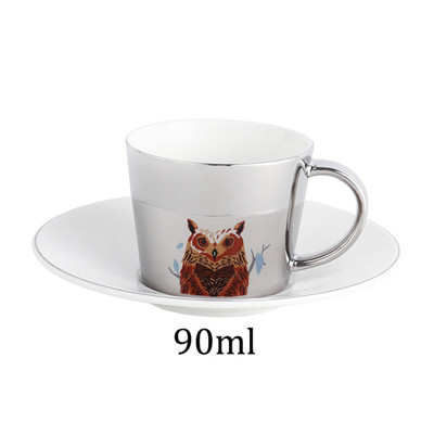90ml Reflection cup cartoon Panda/Tiger/Deer/Horse cups The Mirror Collection coffee mugs breakfast water bottle: F