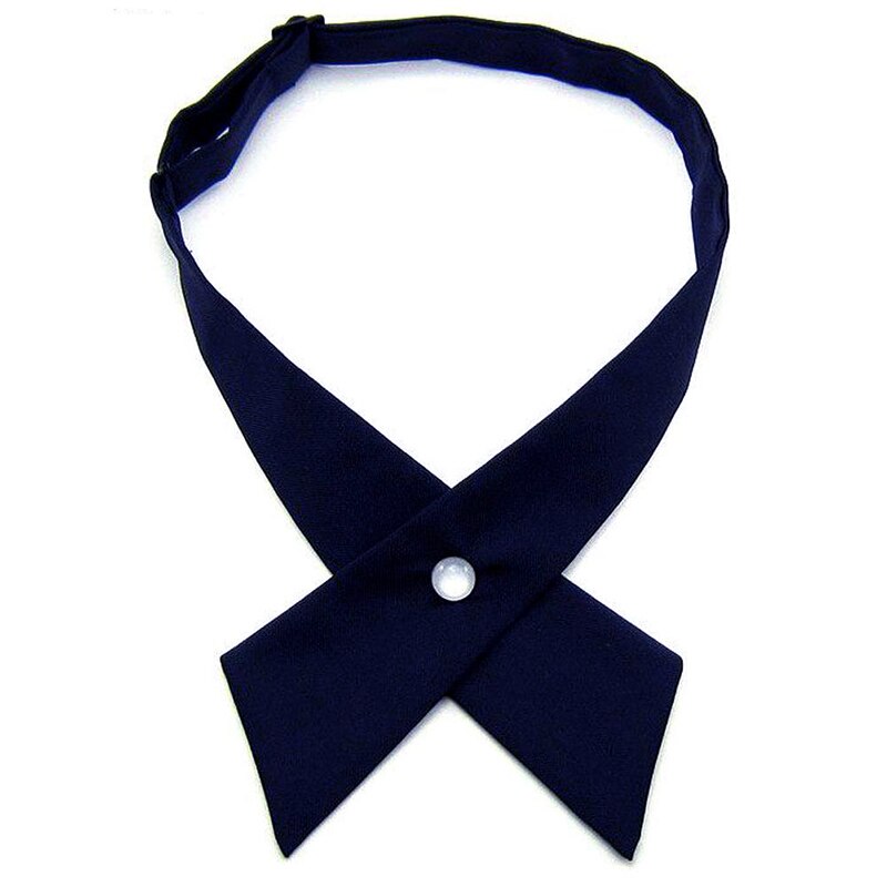 Verstelbare Kruis Strikjes Voor Mannen & Vrouwen Solid Business Casual Das Formele Jurk Mannen Wedding Metalen Kraag Das bowtie: Deep Blue