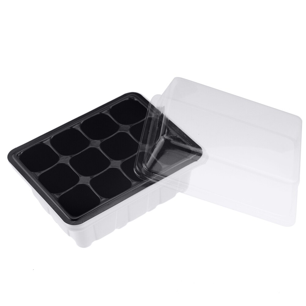 6/12 Plastic Nursery Pots Planting Seed Tray Kit Plant Germination Box with Dome and Base Garden Grow Box Gardening Supplies