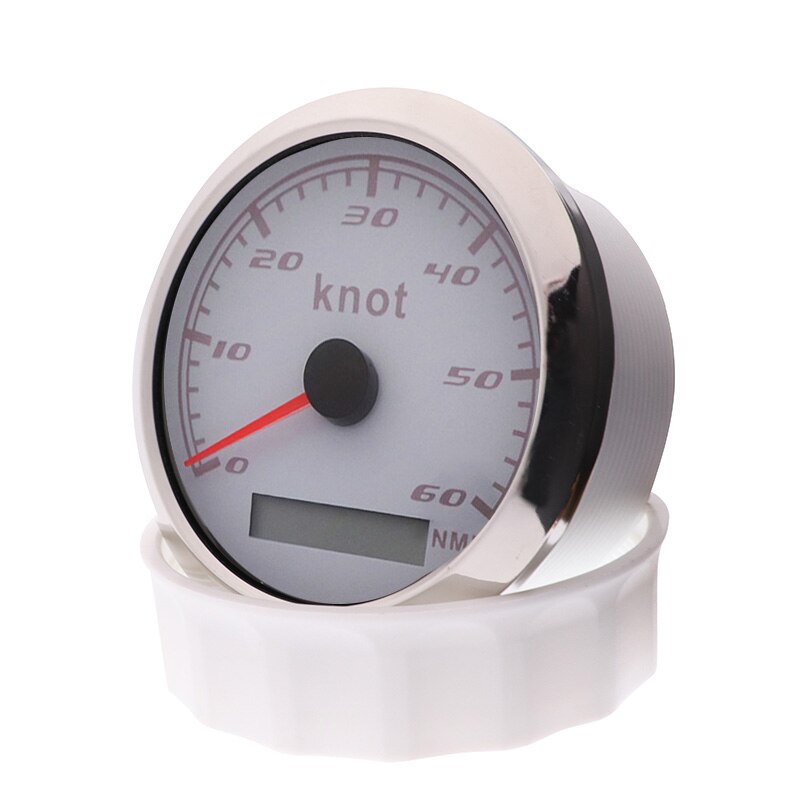Medidor de velocímetro para coche, odómetro de 60 nudos sin Antena GPS con retroiluminación roja, apto para barco, motocicleta, impermeable, 85mm