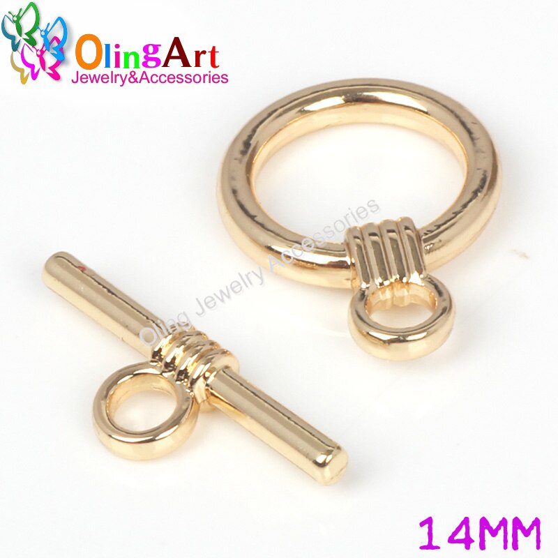 OlingArt 14*20MM Toggle Clasps Round Antique Bronze/silver-color/gold-color rose gold color Bracelet necklace DIY jewelry making