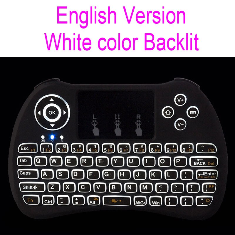 Original H9+ Backlight H9 2.4G Wireless English Russian Keyboard Backlit with Touchpad for Mini PC Smart TV TV Box Laptop PC: English Backlit