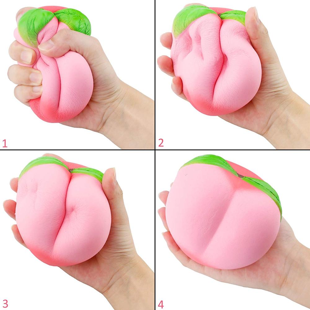 5PcsSlow Rising Jumbo Fruit Squishy In One Box Peach Banana Watermelon Pineapple Strawberry Kawaii Squishy Charms Party Supplies