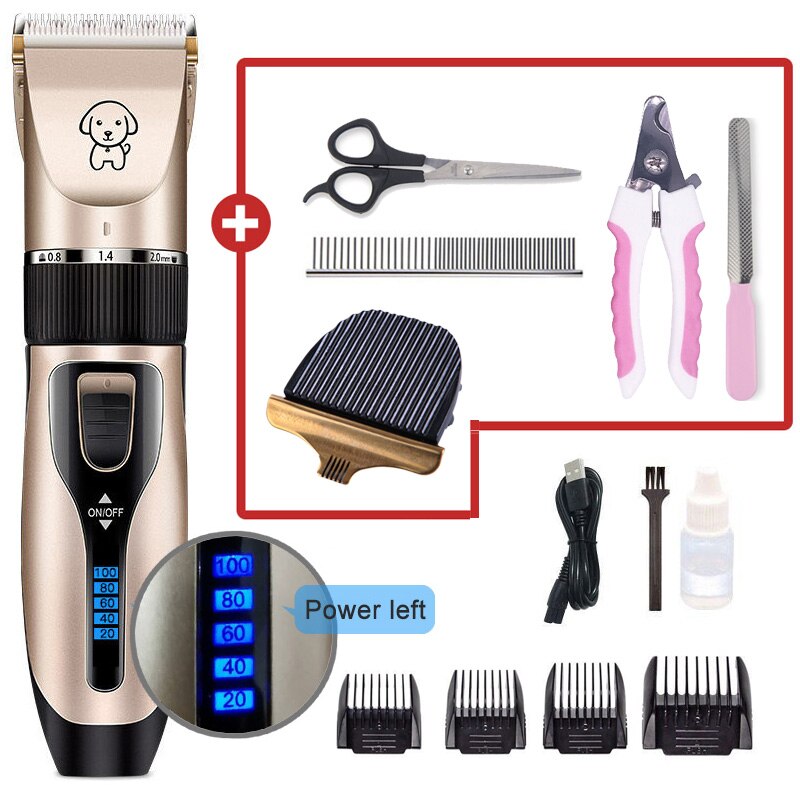 Hondentondeuse, geluidsarme hondentondeuse, hondentrimmer, kattentondeuse, trimmer voor huisdieren, usb-oplaadbaar: Macht  l03