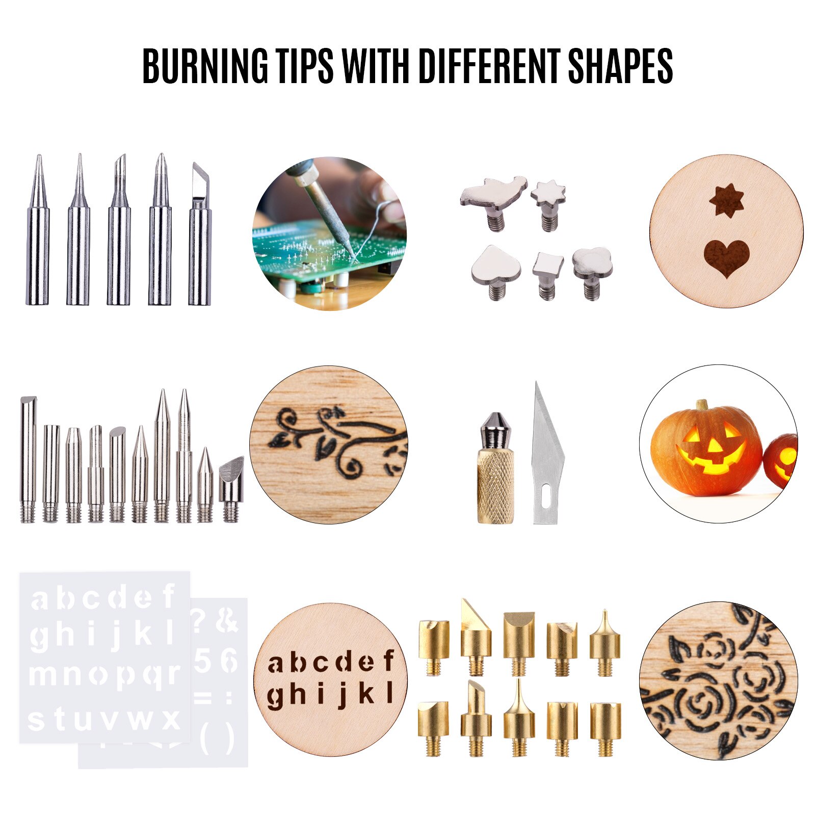 38 Pieces Wood Burning Tool Kit Pyrography Pen Adjustable Temperature from 200-450℃ for Wood Burning Carving Embossing Soldering