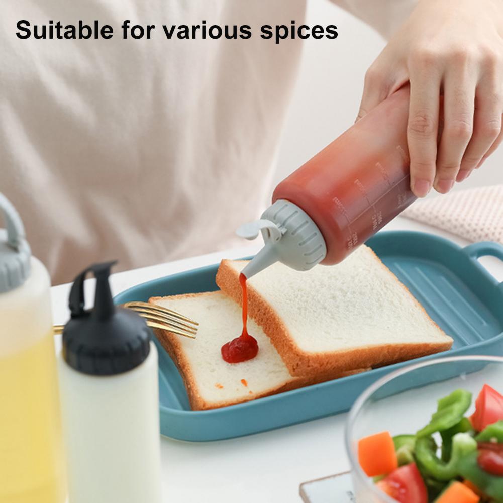 175ML/350ML Squeeze Bottle Wide Mouth Easy to Clean Plastic Squirt Bottles with Cap Household Supplies