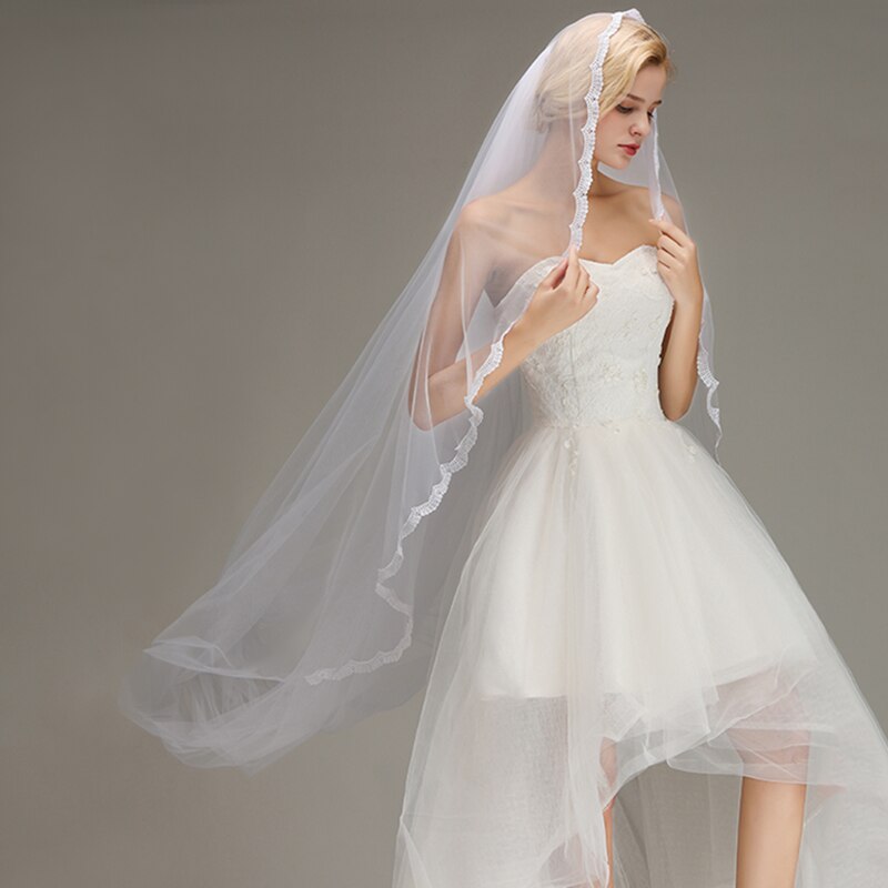 White/Ivory Wedding Veil 3m Long Comb Lace Mantilla Real Photos Cathedral Bridal Veil Wedding Accessories Veu De Noiva