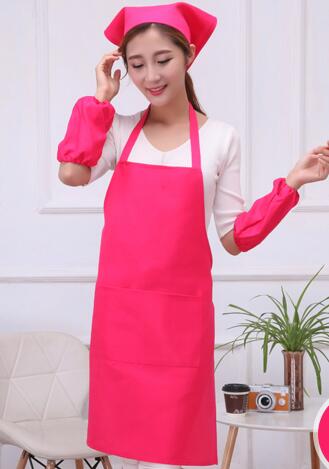 Colorful Women Chef Uniform Home Accessories Kindergarten Teacher Apron Unfiorm Cooking Game Costume Coffee Shop Work Clothes: rose red