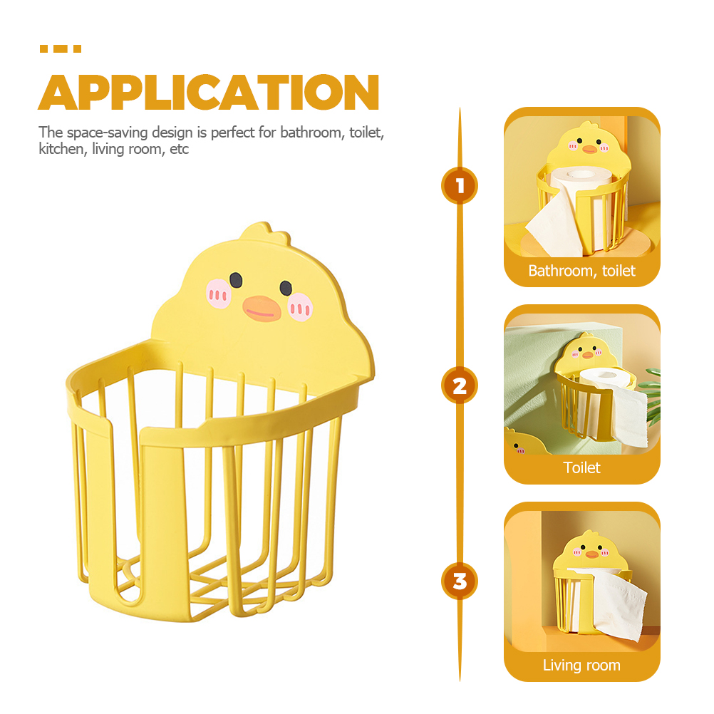 2pcs Decorative Paper Storage Racks Punch-free Holders Wall-mounted Storage Racks