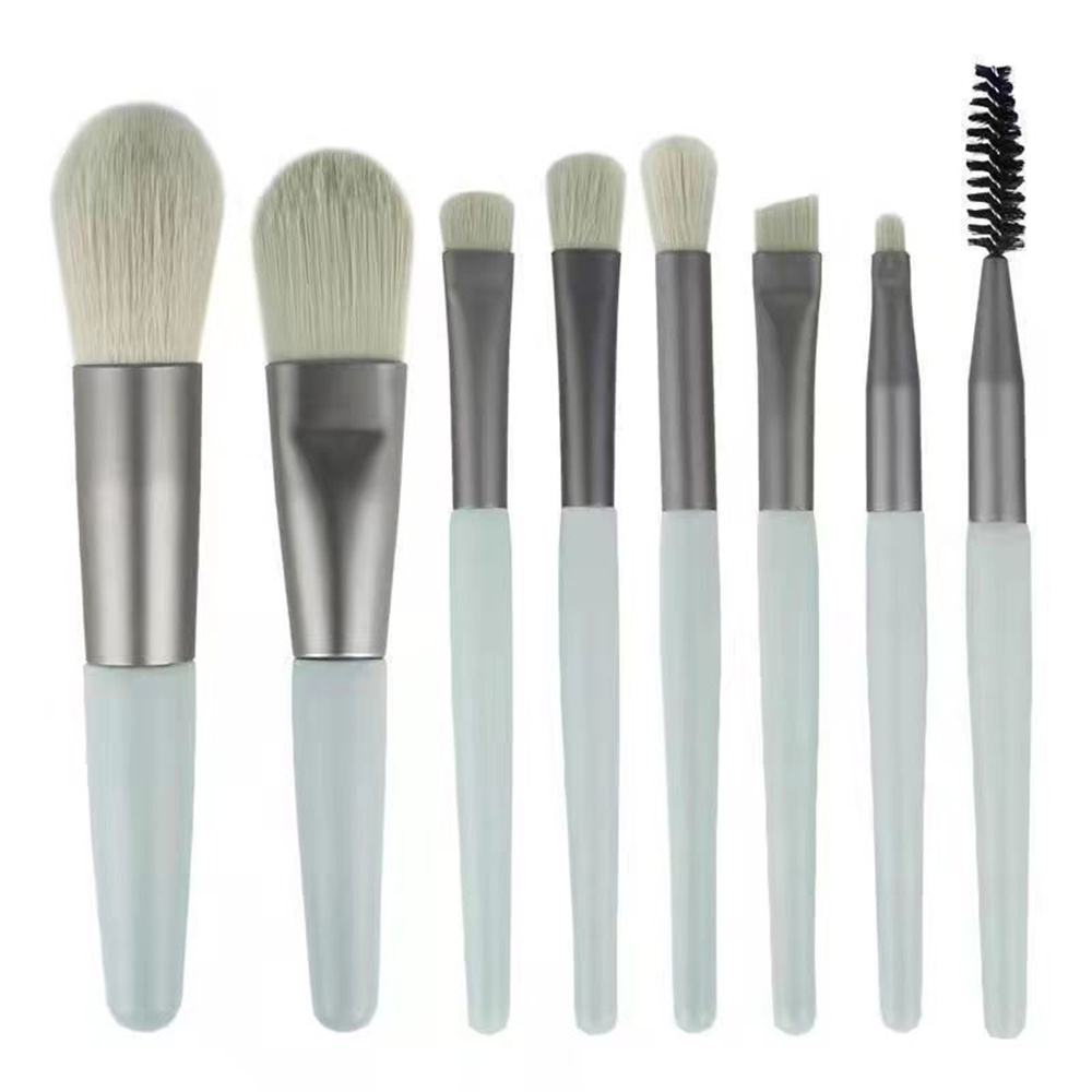 Juego de 8 Uds de brochas de maquillaje, brocha correctora de maquillaje, colorete, brocha para polvos sueltos, sombra de ojos, resaltador, brocha para base, herramientas de belleza: Negro